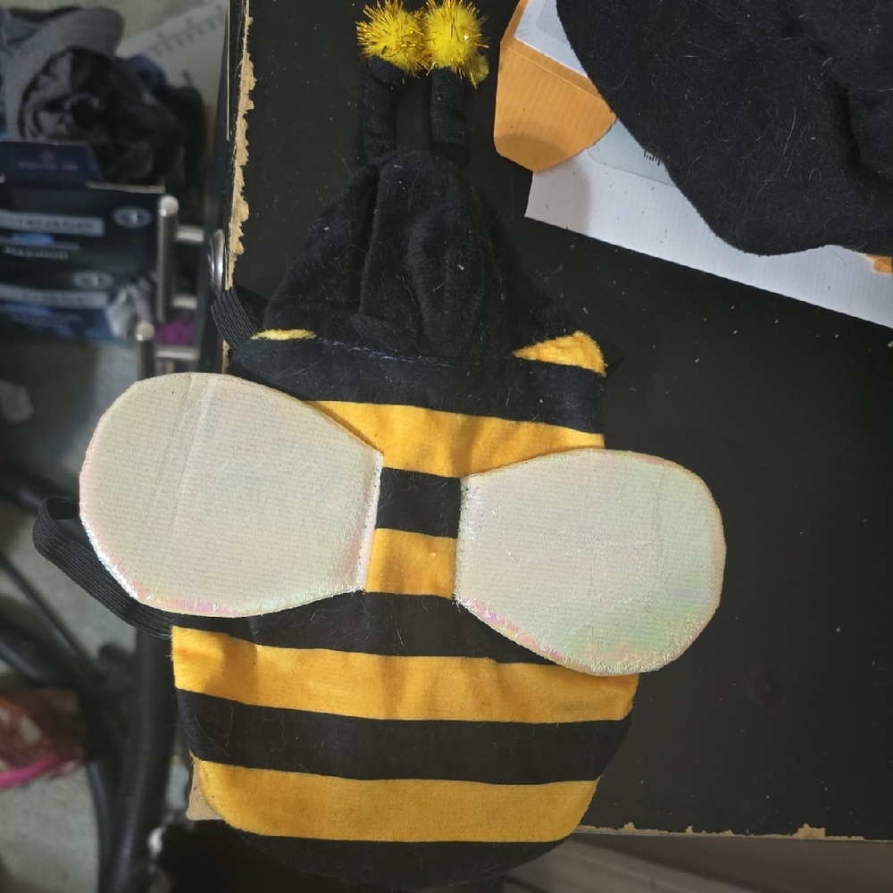 Small Pet Striped Bee Costume with Wings